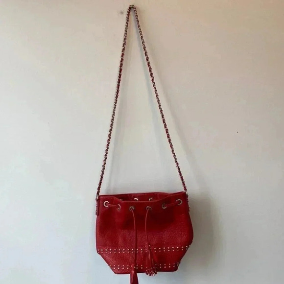 Mango Red Leather Studded Purse - Picture 3 of 12